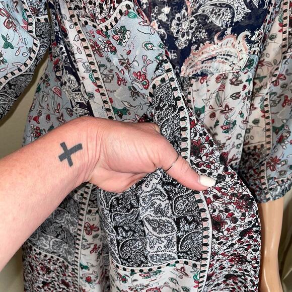 Simply Noelle Flowy Boho Dress with Slip Size S/M (8-10) Blue Swim cover up - Picture 5 of 11